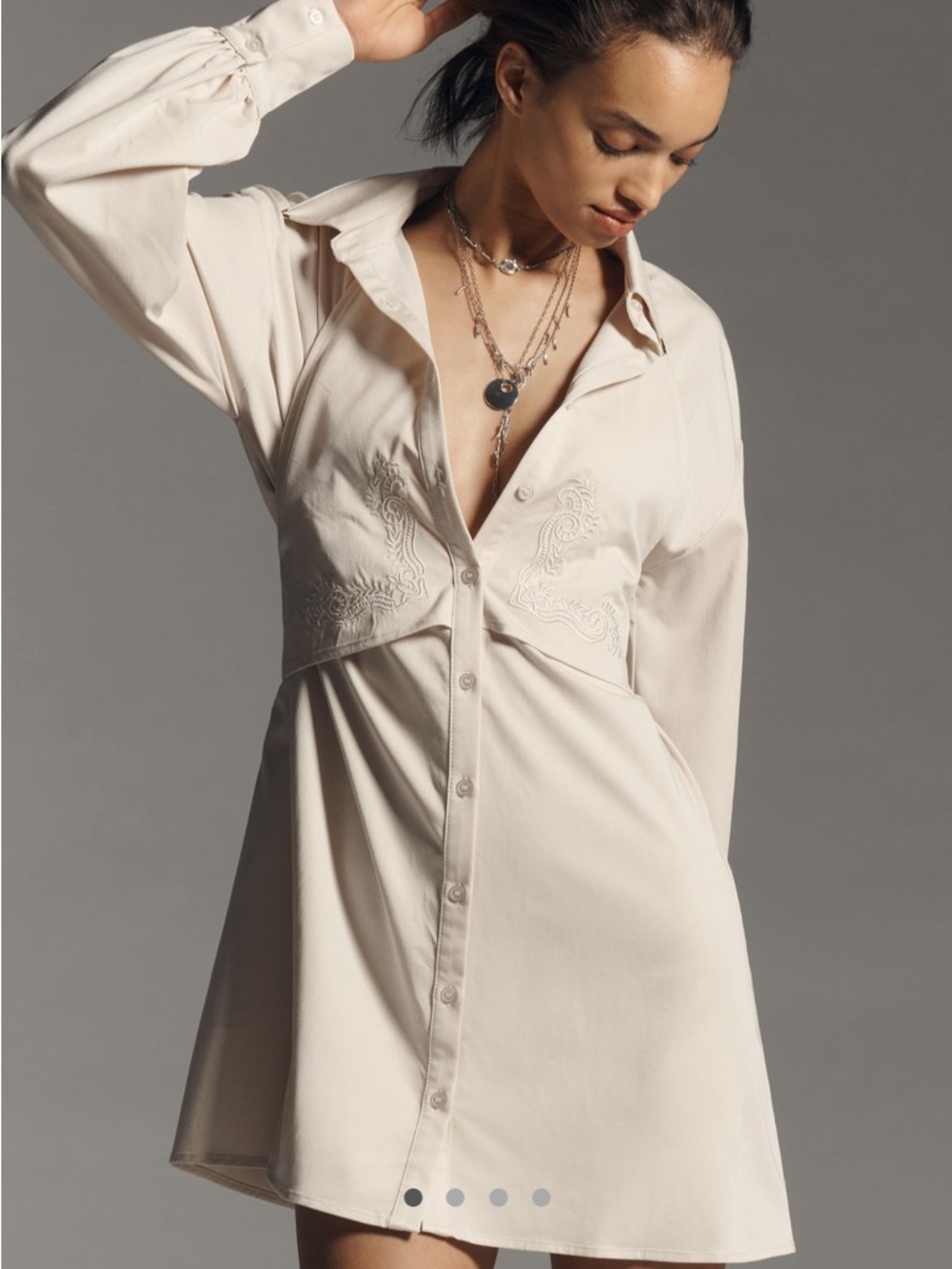 Anthropologie En Saison shirt dress with a Western flare